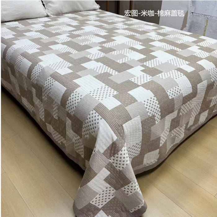 91家纺网 家纺一手货源 找家纺 （总）鲁爱家纺供货2025新款棉麻多功能盖毯