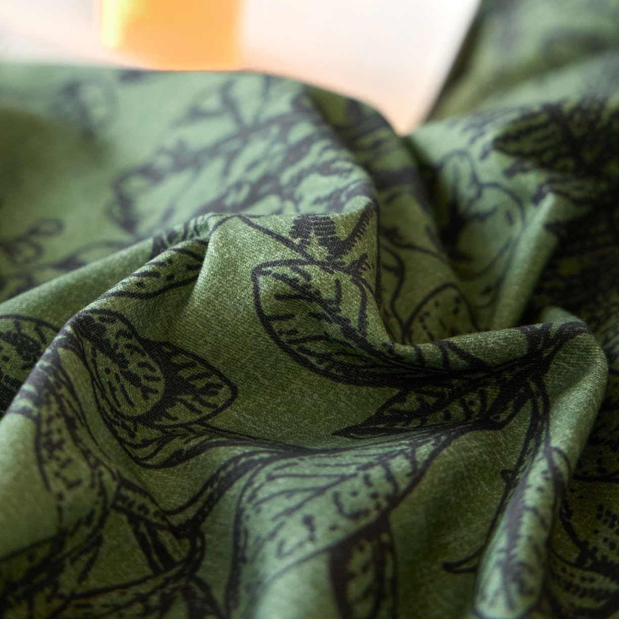 91家纺网 家纺一手货源 找家纺 蓝邻家纺 2025新款全棉纯棉加厚磨毛法式复古风四件套 叶语-绿