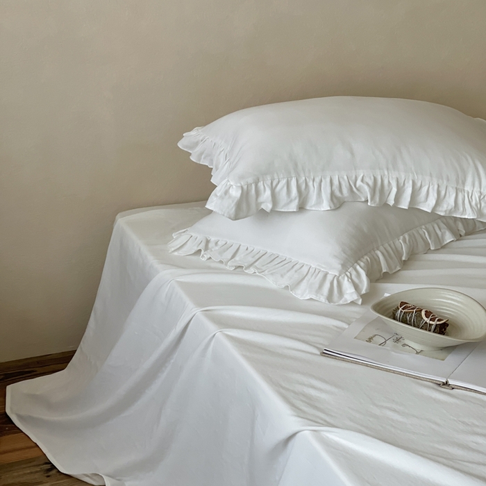 91家纺网 家纺一手货源 找家纺 三味舒屋 2025新款全棉纯棉双层纱单品系列-单床单 云舒白