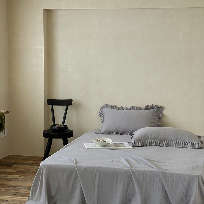 91家纺网 家纺一手货源 找家纺 三味舒屋 2025新款全棉纯棉双层纱单品系列-单床单 浅花灰