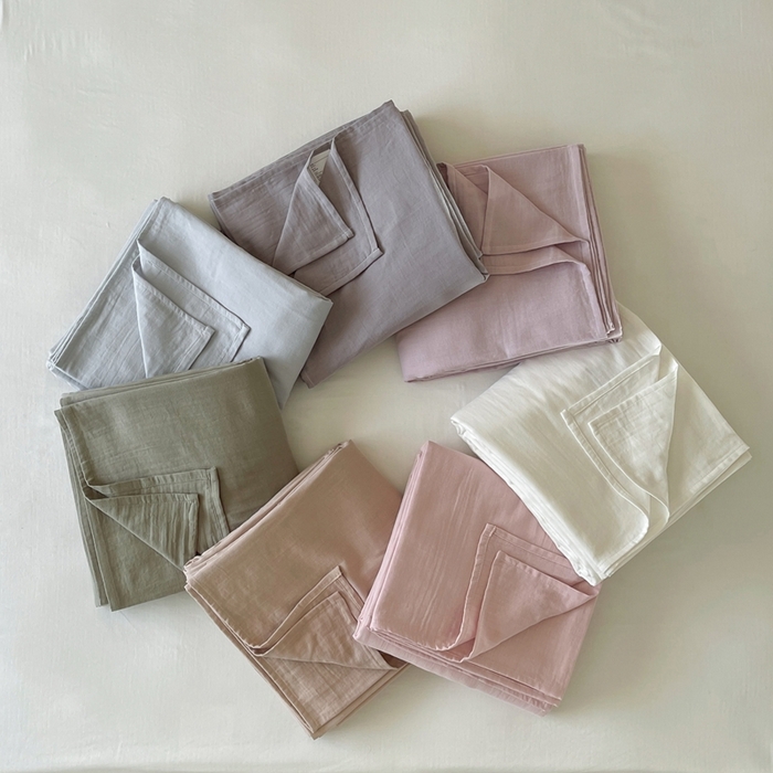 91家纺网 家纺一手货源 找家纺 三味舒屋 2025新款全棉纯棉双层纱单品系列-单床单 组合图仅供参考