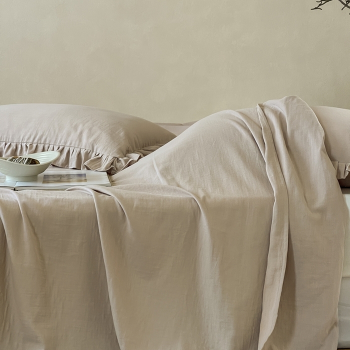 91家纺网 家纺一手货源 找家纺 三味舒屋 2025新款全棉纯棉双层纱单品系列-单床单 复古棕