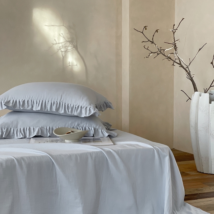 91家纺网 家纺一手货源 找家纺 三味舒屋 2025新款全棉纯棉双层纱单品系列-单床单 海岛迷雾