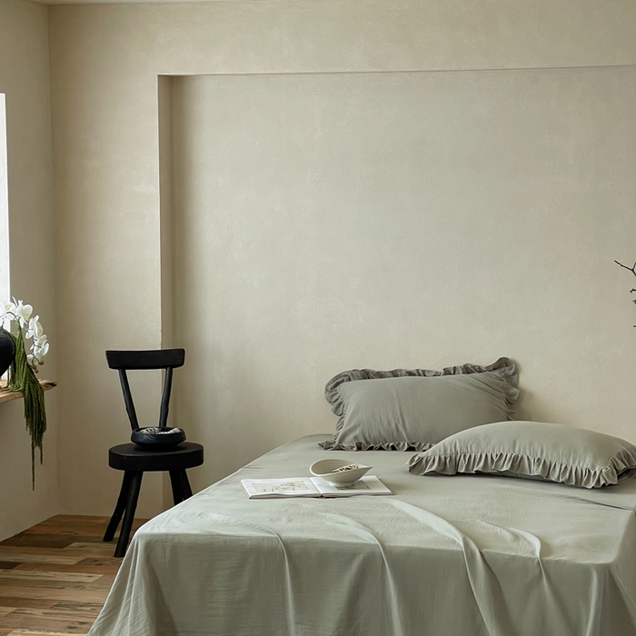 91家纺网 家纺一手货源 找家纺 三味舒屋 2025新款全棉纯棉双层纱单品系列-单床单 烟波绿