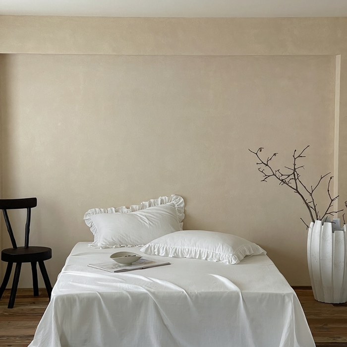 91家纺网 家纺一手货源 找家纺 三味舒屋 2025新款全棉纯棉双层纱单品系列-单床单 云舒白