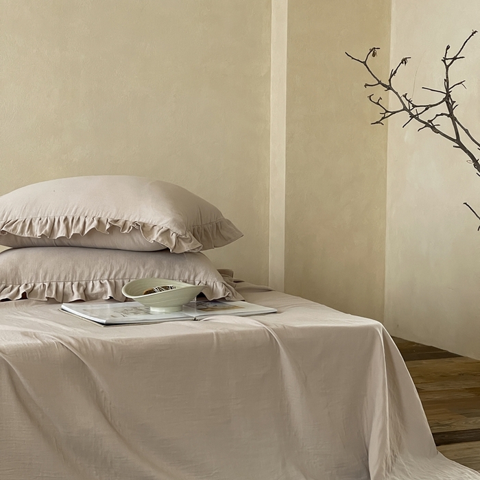 91家纺网 家纺一手货源 找家纺 三味舒屋 2025新款全棉纯棉双层纱单品系列-单床单 复古棕