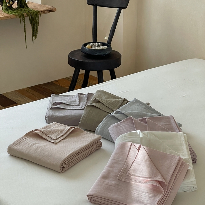 91家纺网 家纺一手货源 找家纺 三味舒屋 2025新款全棉纯棉双层纱单品系列-单床单 组合图仅供参考