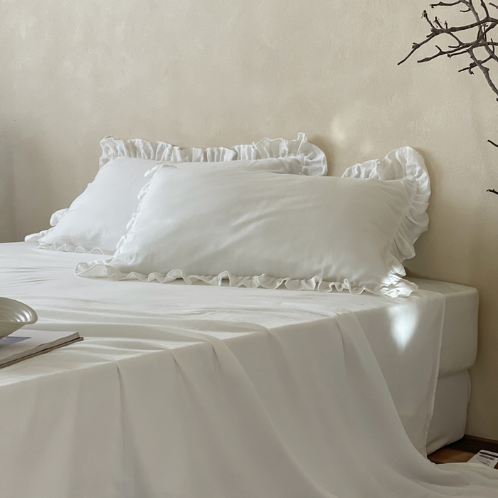 91家纺网 家纺一手货源 找家纺 三味舒屋 2025新款全棉纯棉双层纱单品系列-单床单 云舒白