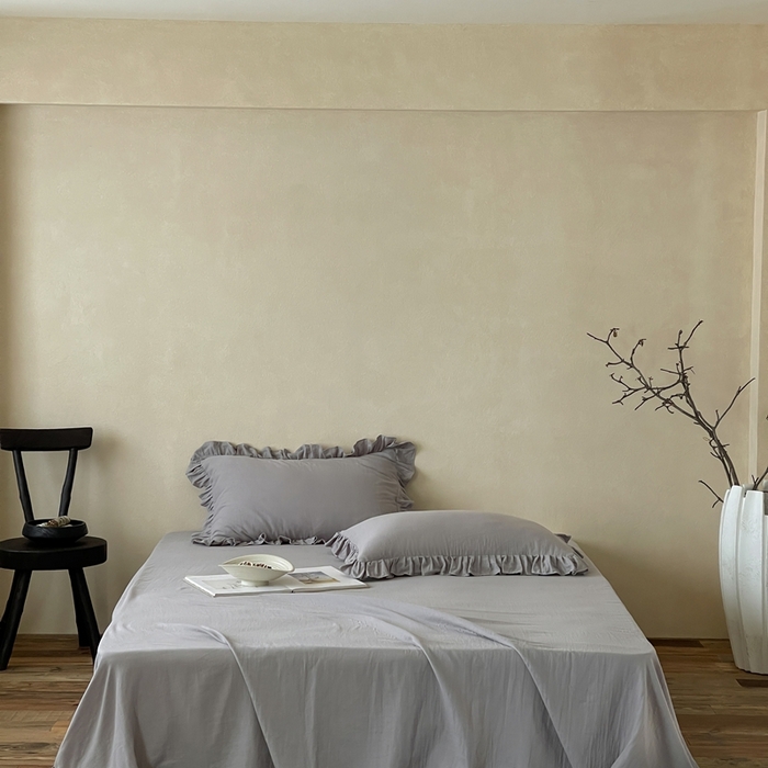 91家纺网 家纺一手货源 找家纺 三味舒屋 2025新款全棉纯棉双层纱单品系列-单床单 浅花灰