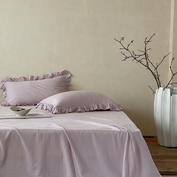 91家纺网 家纺一手货源 找家纺 三味舒屋 2025新款全棉纯棉双层纱单品系列-单床单 香芋奶昔