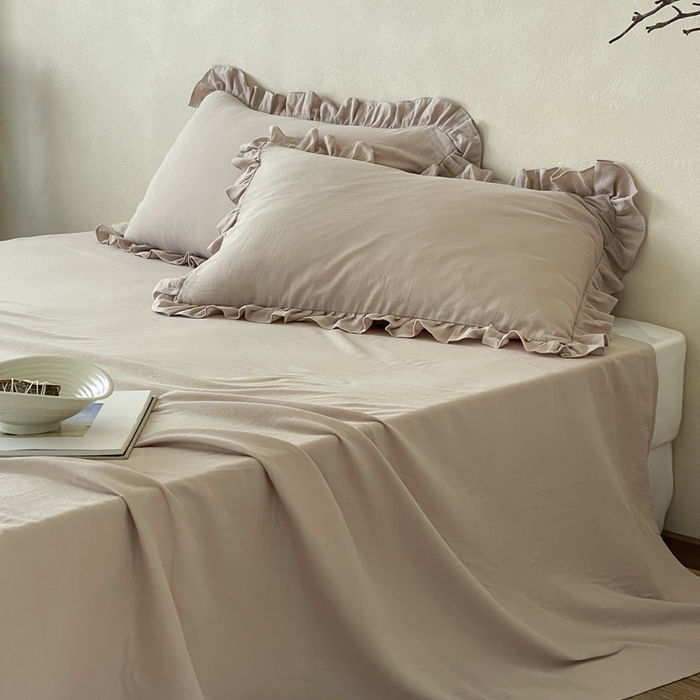 91家纺网 家纺一手货源 找家纺 三味舒屋 2025新款全棉纯棉双层纱单品系列-单床单 复古棕