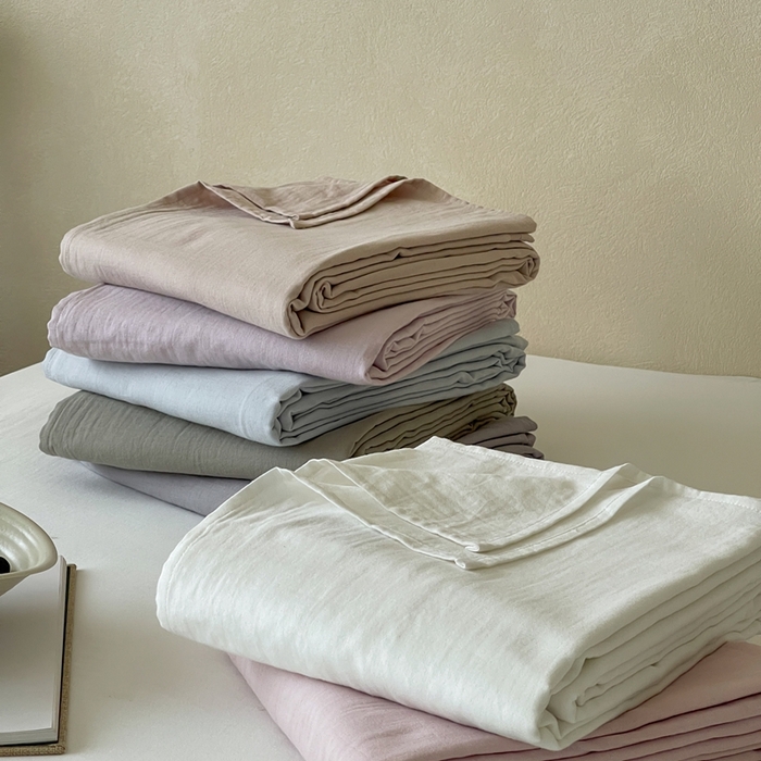 91家纺网 家纺一手货源 找家纺 三味舒屋 2025新款全棉纯棉双层纱单品系列-单床单 组合图仅供参考