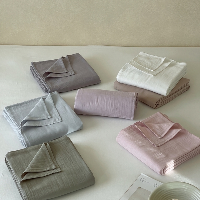 91家纺网 家纺一手货源 找家纺 三味舒屋 2025新款全棉纯棉双层纱单品系列-单床单 组合图仅供参考