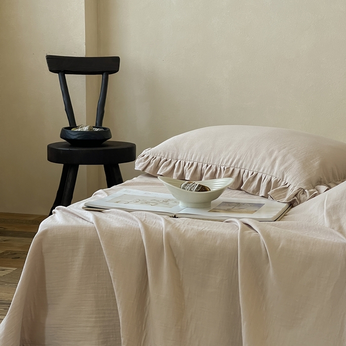 91家纺网 家纺一手货源 找家纺 三味舒屋 2025新款全棉纯棉双层纱单品系列-单床单 复古棕