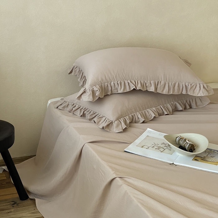 91家纺网 家纺一手货源 找家纺 三味舒屋 2025新款全棉纯棉双层纱单品系列-单床单 复古棕