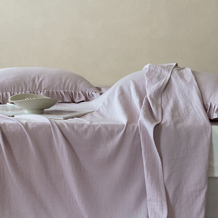 91家纺网 家纺一手货源 找家纺 三味舒屋 2025新款全棉纯棉双层纱单品系列-单床单 香芋奶昔