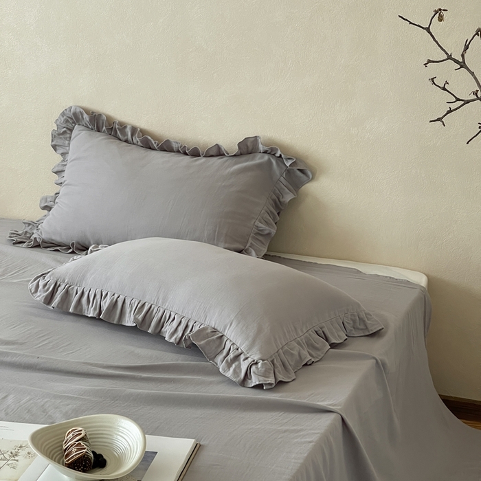 91家纺网 家纺一手货源 找家纺 三味舒屋 2025新款全棉纯棉双层纱单品系列-单床单 浅花灰