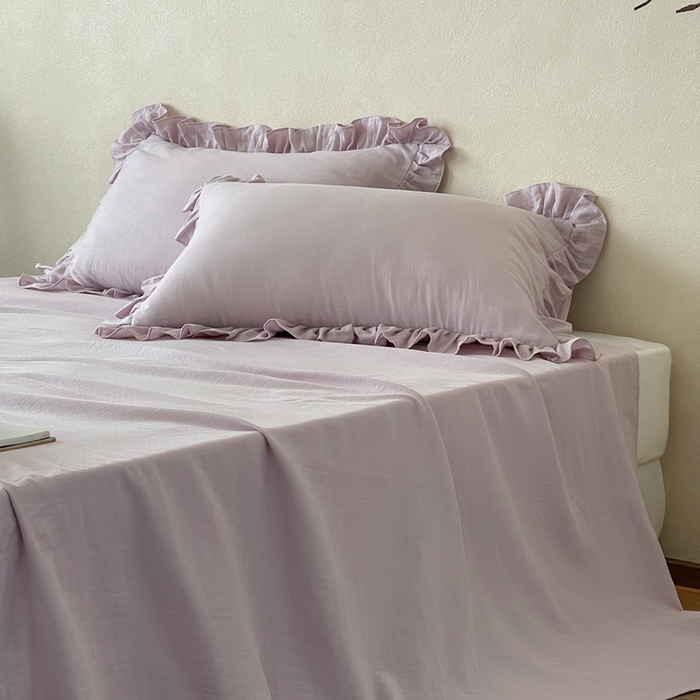 91家纺网 家纺一手货源 找家纺 三味舒屋 2025新款全棉纯棉双层纱单品系列-单床单 香芋奶昔