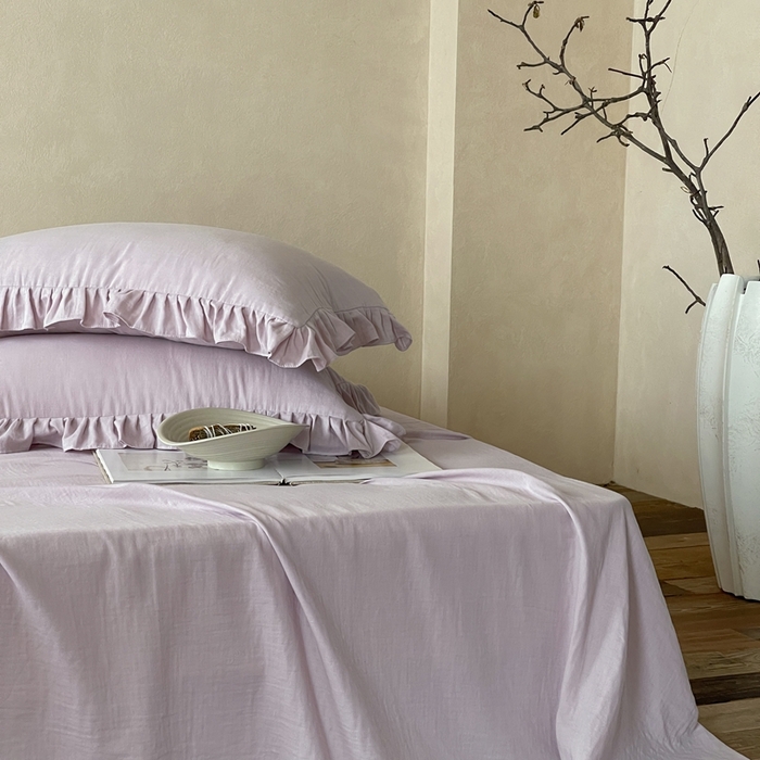 91家纺网 家纺一手货源 找家纺 三味舒屋 2025新款全棉纯棉双层纱单品系列-单床单 香芋奶昔