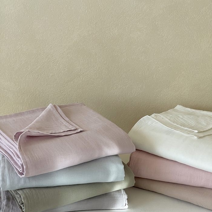 91家纺网 家纺一手货源 找家纺 三味舒屋 2025新款全棉纯棉双层纱单品系列-单床单 组合图仅供参考