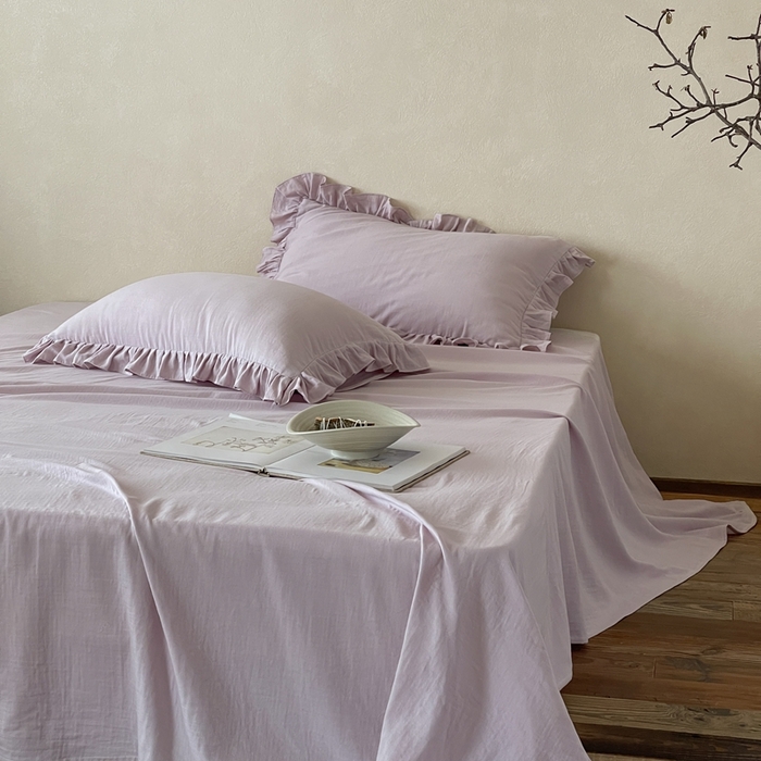 91家纺网 家纺一手货源 找家纺 三味舒屋 2025新款全棉纯棉双层纱单品系列-单床单 香芋奶昔