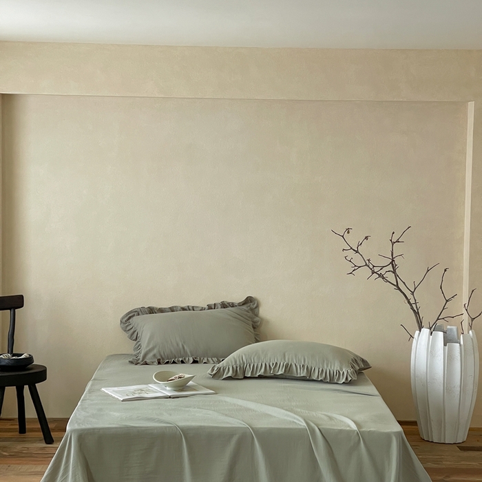 91家纺网 家纺一手货源 找家纺 三味舒屋 2025新款全棉纯棉双层纱单品系列-单床单 烟波绿