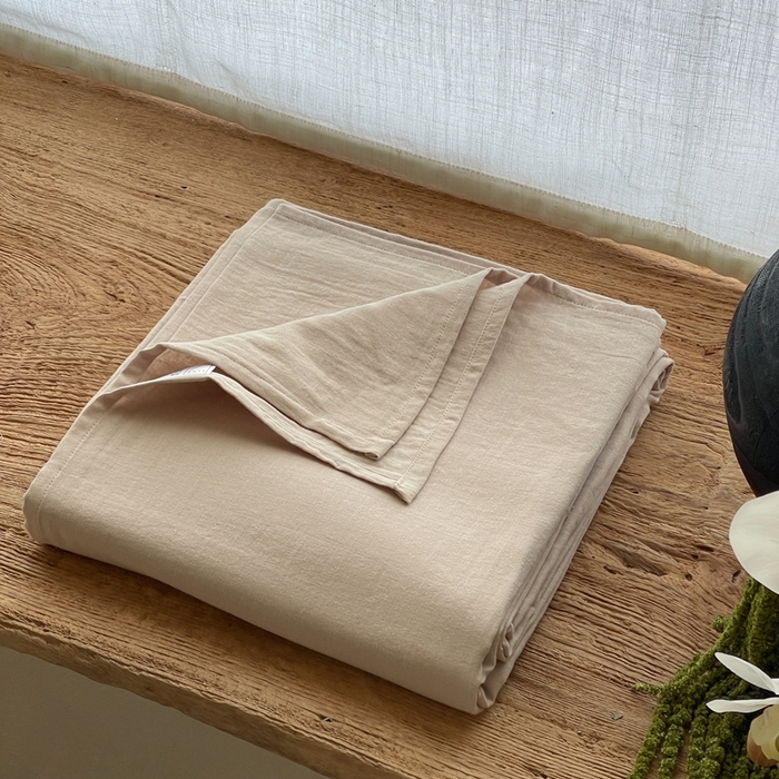 三味舒屋 2025新款全棉纯棉双层纱单品系列-单床单 复古棕