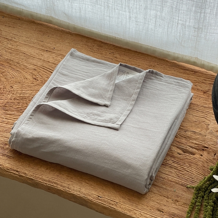 三味舒屋 2025新款全棉纯棉双层纱单品系列-单床单 浅花灰