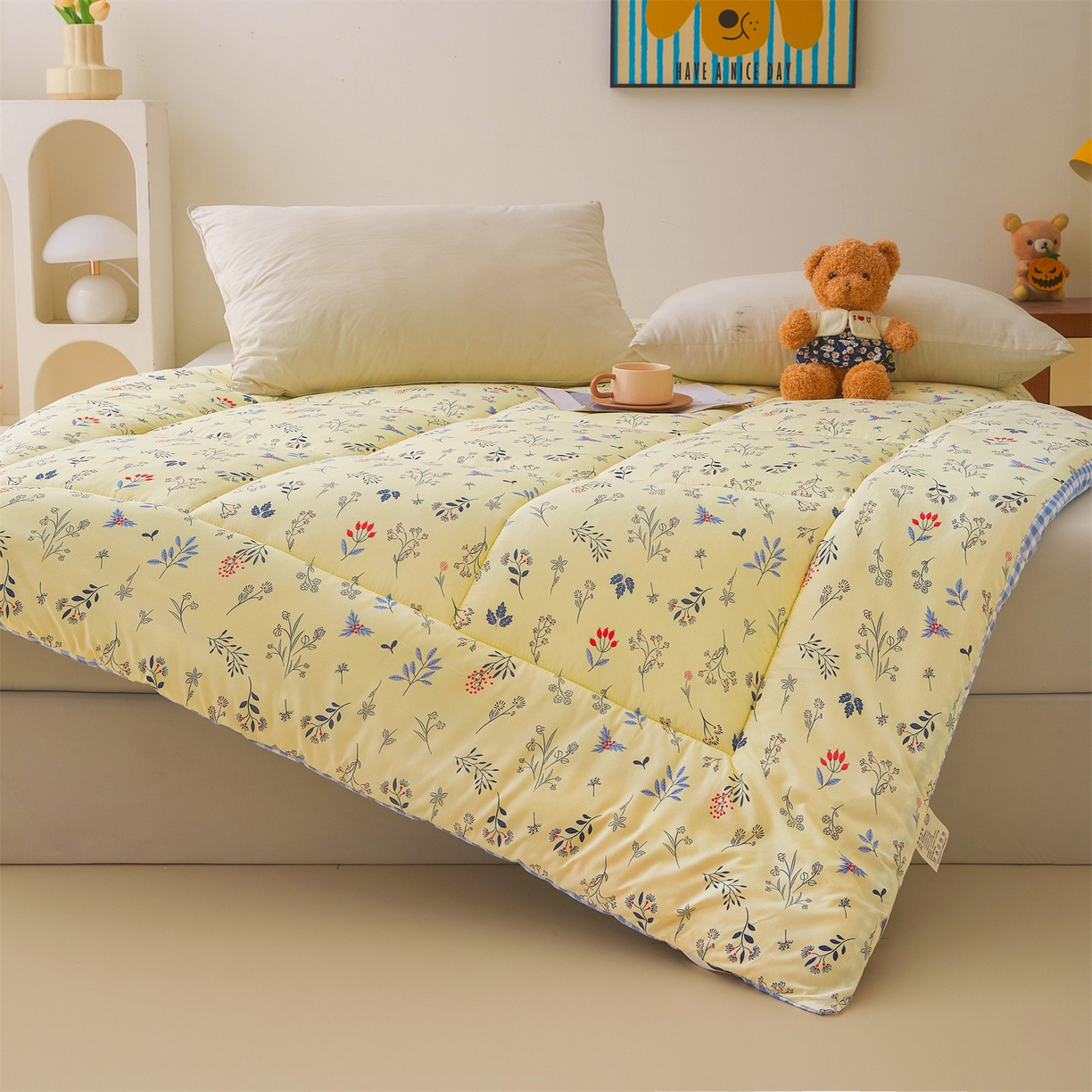 91家纺网 家纺一手货源 找家纺 梵蒂莎 2025秋冬新品云朵棉新疆棉花床垫垫背床褥垫单人床褥宿舍加厚褥子（2025新花型拍图中）春日来信-床垫系列