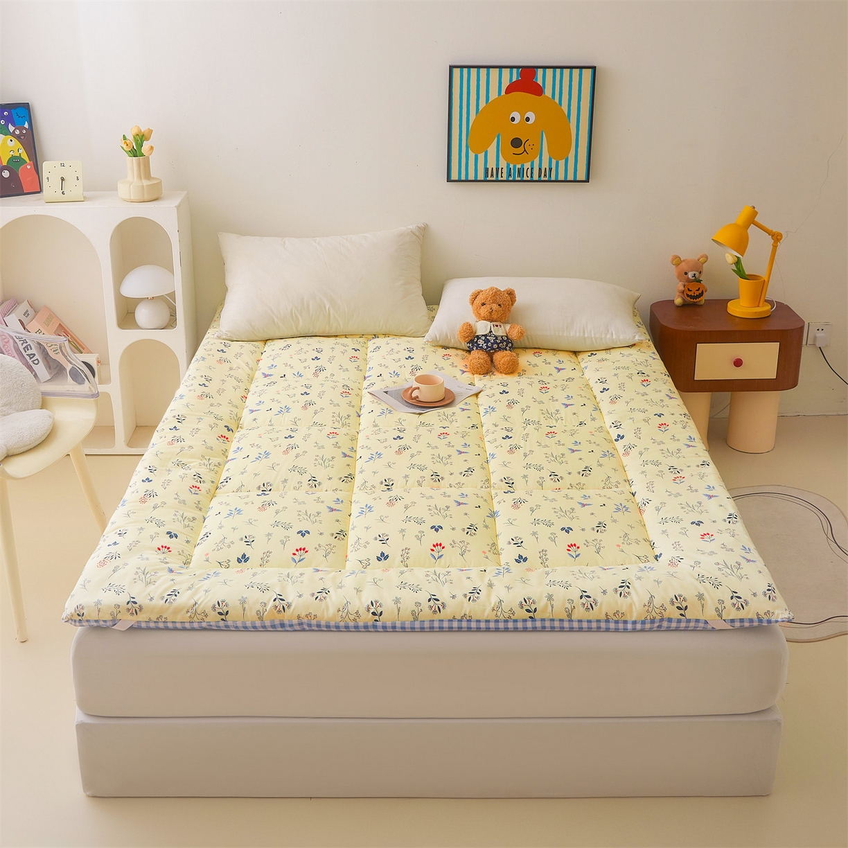 91家纺网 家纺一手货源 找家纺 梵蒂莎 2025秋冬新品云朵棉新疆棉花床垫垫背床褥垫单人床褥宿舍加厚褥子（2025新花型拍图中）春日来信-床垫系列