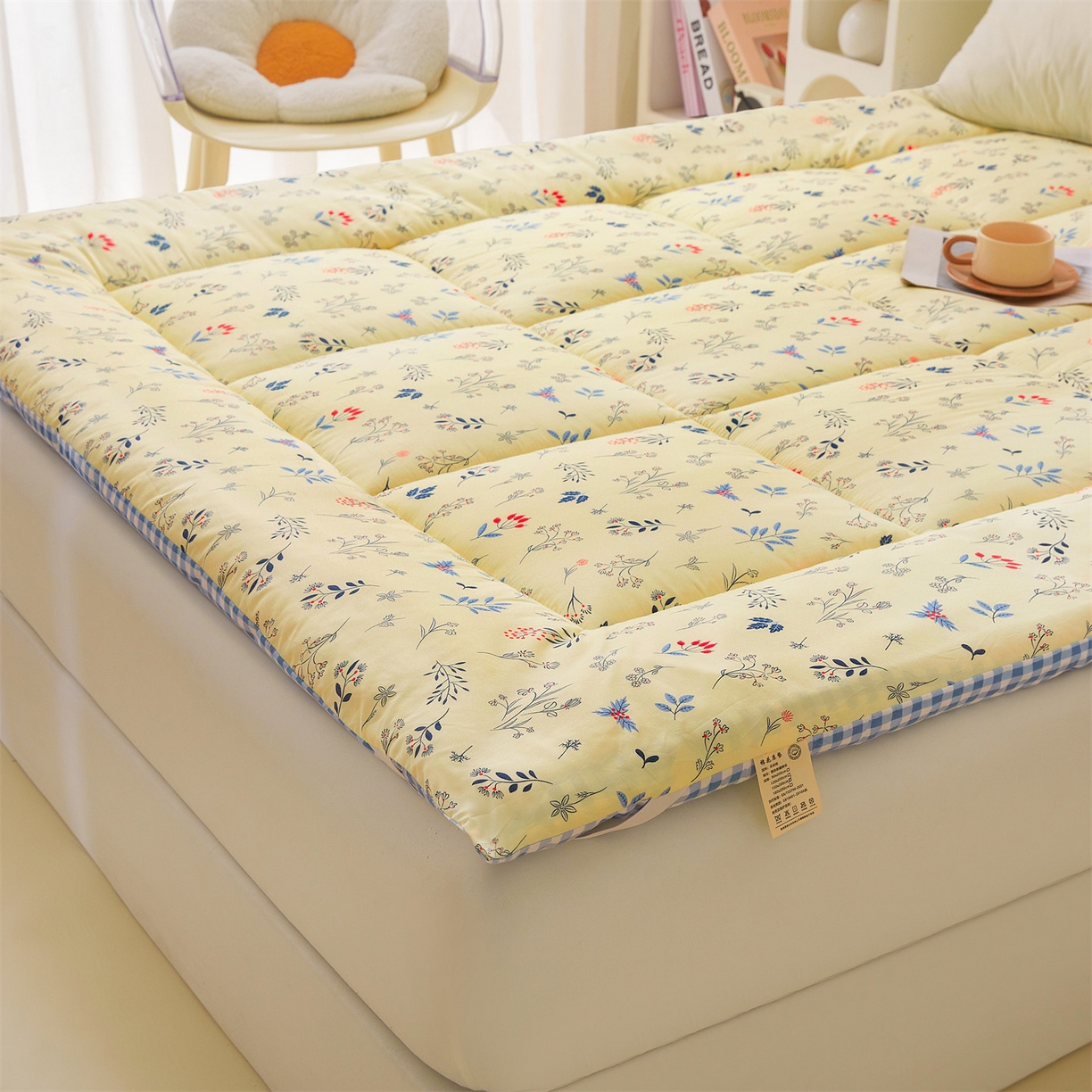 91家纺网 家纺一手货源 找家纺 梵蒂莎 2025秋冬新品云朵棉新疆棉花床垫垫背床褥垫单人床褥宿舍加厚褥子（2025新花型拍图中）春日来信-床垫系列