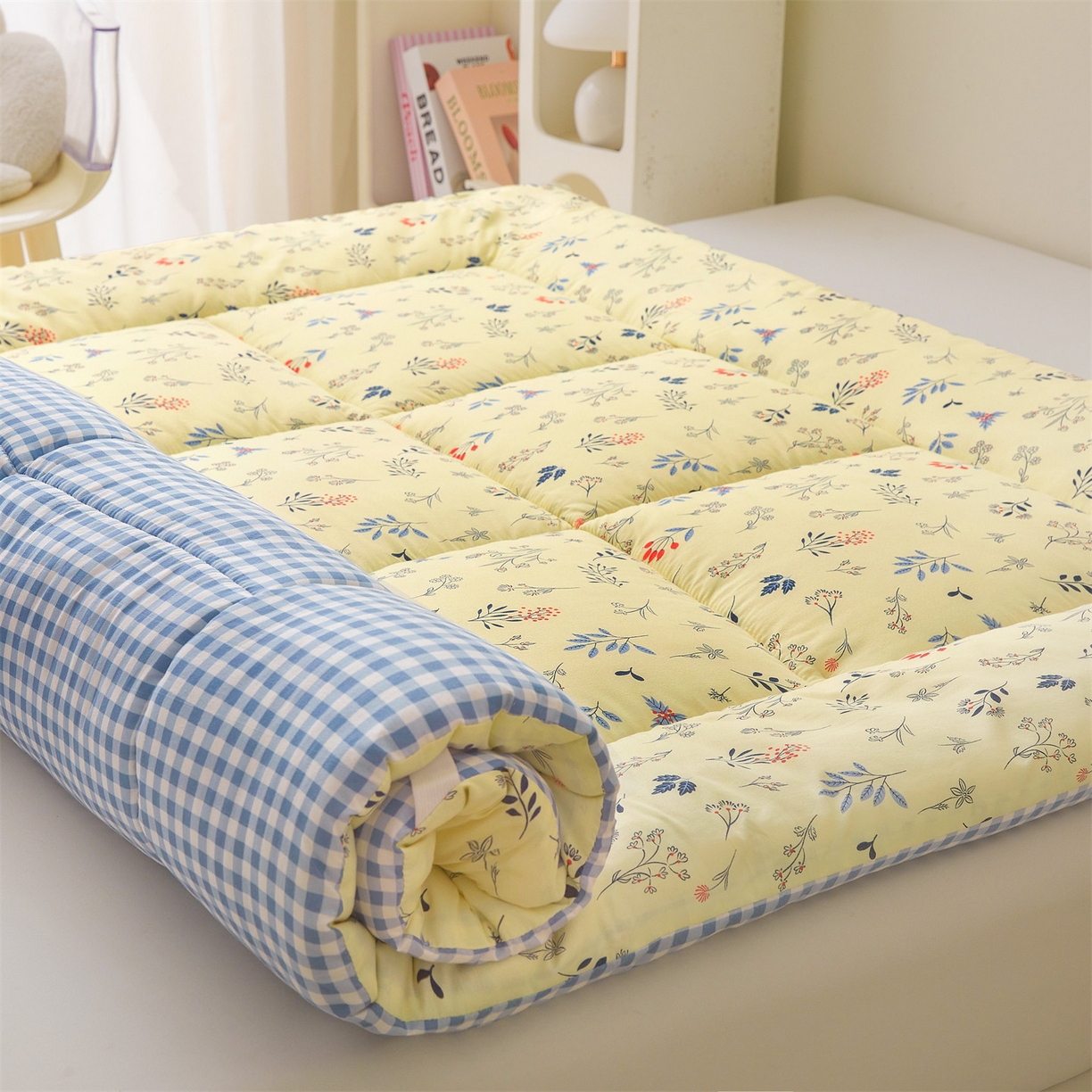 91家纺网 家纺一手货源 找家纺 梵蒂莎 2025秋冬新品云朵棉新疆棉花床垫垫背床褥垫单人床褥宿舍加厚褥子（2025新花型拍图中）春日来信-床垫系列