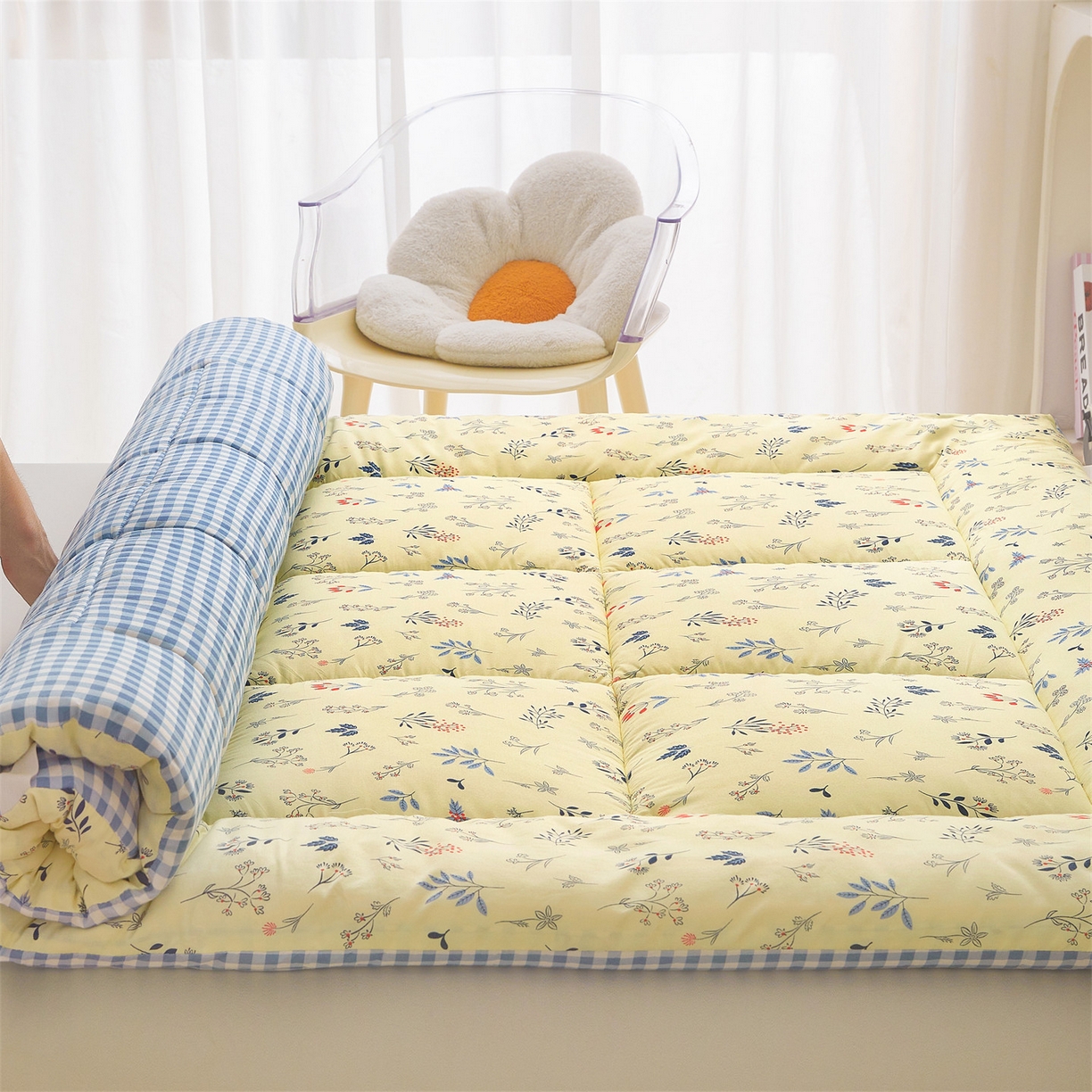 梵蒂莎 2025秋冬新品云朵棉新疆棉花床垫垫背床褥垫单人床褥宿舍加厚褥子（2025新花型拍图中）春日来信-床垫系列