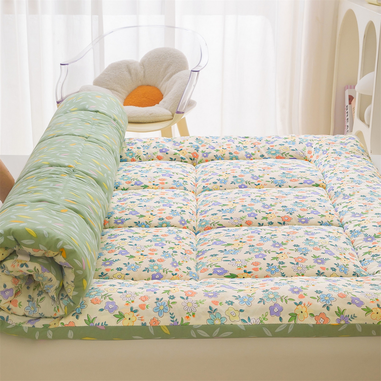 梵蒂莎 2025秋冬新品云朵棉新疆棉花床垫垫背床褥垫单人床褥宿舍加厚褥子（2025新花型拍图中）花韵恬梦-床垫系列