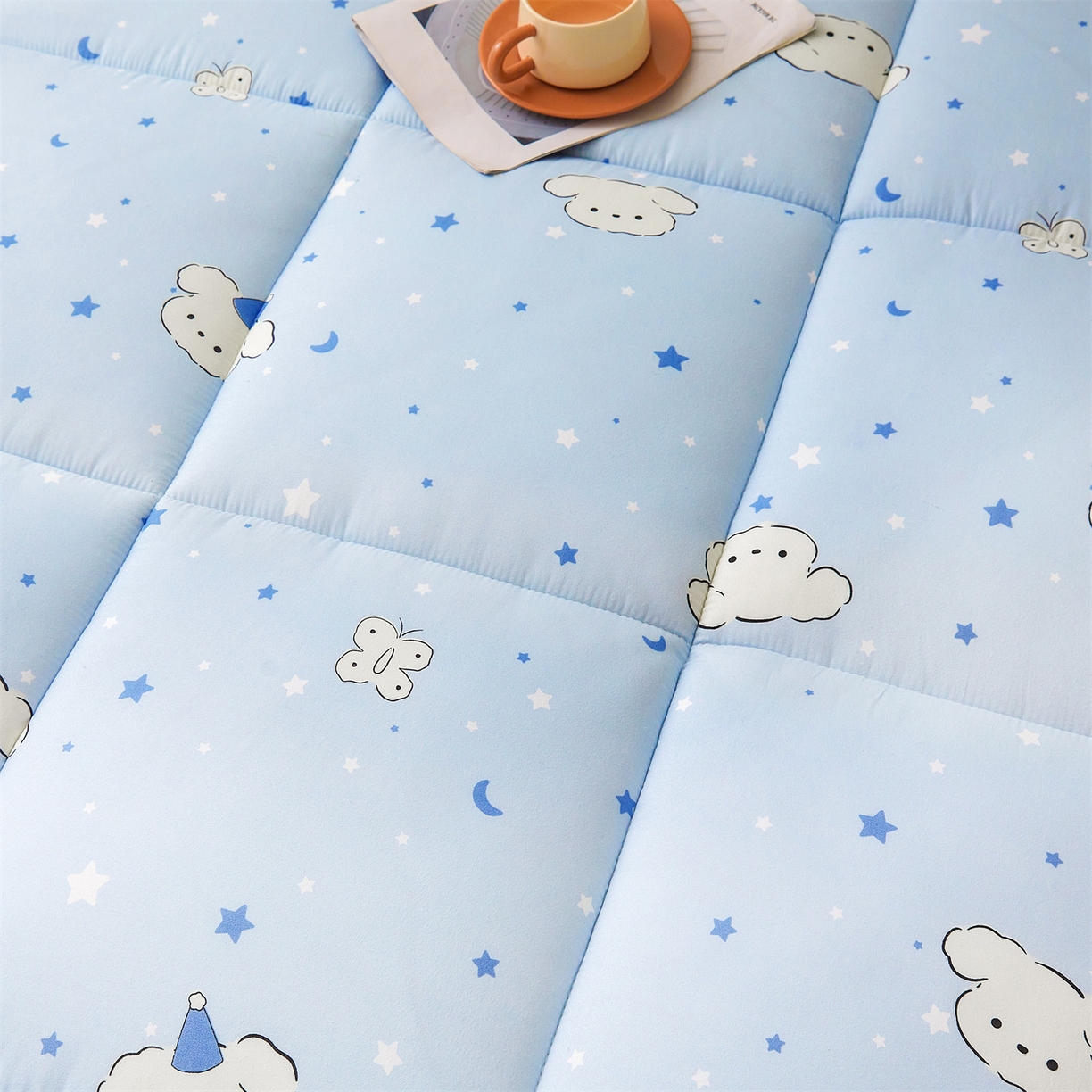 91家纺网 家纺一手货源 找家纺 梵蒂莎 2025秋冬新品云朵棉新疆棉花床垫垫背床褥垫单人床褥宿舍加厚褥子（2025新花型拍图中）晚安小狗-床垫系列