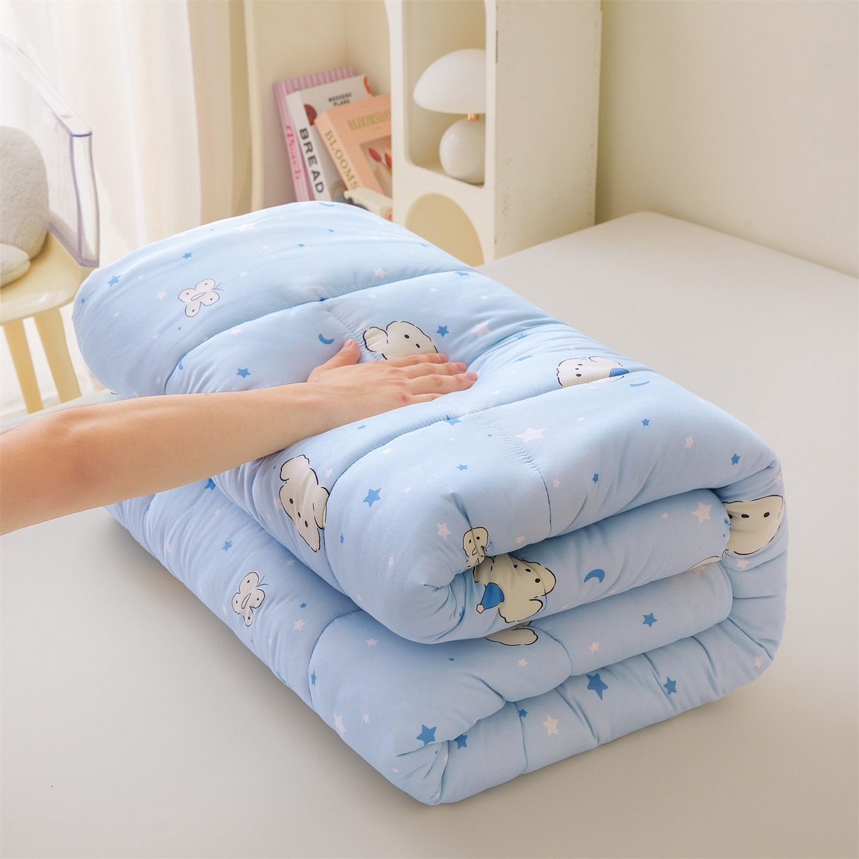 91家纺网 家纺一手货源 找家纺 梵蒂莎 2025秋冬新品云朵棉新疆棉花床垫垫背床褥垫单人床褥宿舍加厚褥子（2025新花型拍图中）晚安小狗-床垫系列