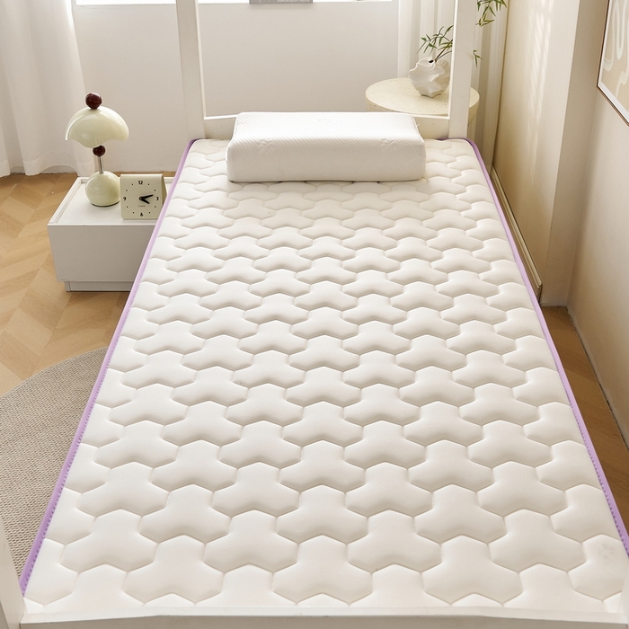 91家纺网 家纺一手货源 找家纺 奇丝雅 2025新款宝石双拼高密记忆棉立体乳胶床垫 宝石紫（9公分）