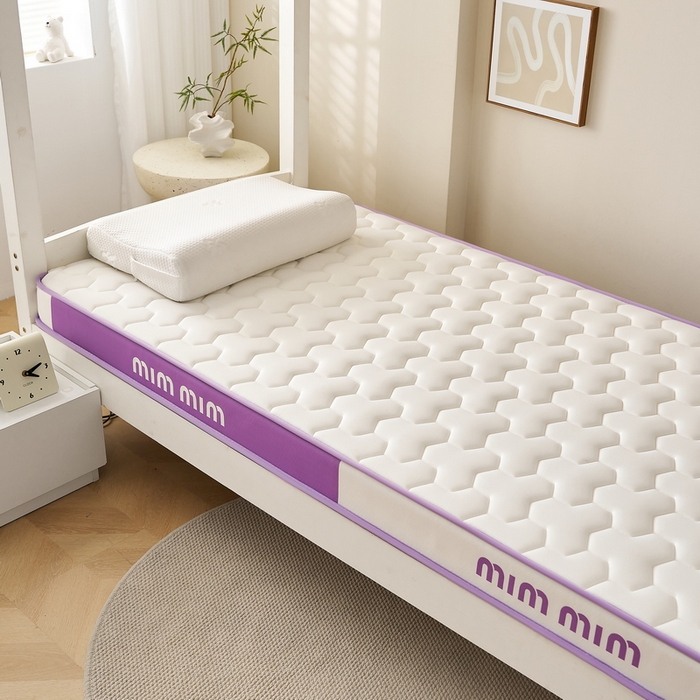 91家纺网 家纺一手货源 找家纺 奇丝雅 2025新款宝石双拼高密记忆棉立体乳胶床垫 宝石紫（9公分）