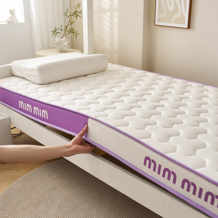 91家纺网 家纺一手货源 找家纺 奇丝雅 2025新款宝石双拼高密记忆棉立体乳胶床垫 宝石紫（9公分）