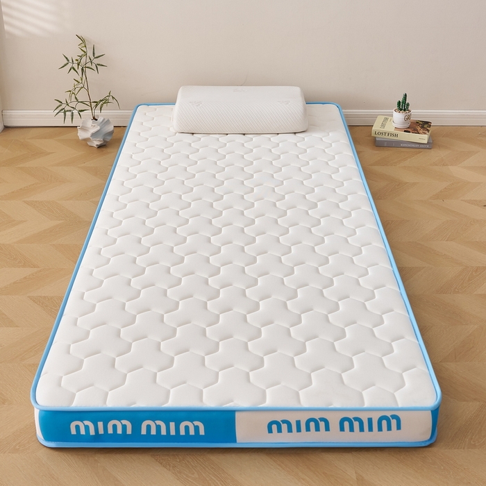 91家纺网 家纺一手货源 找家纺 奇丝雅 2025新款宝石双拼高密记忆棉立体乳胶床垫 宝石蓝（6公分）