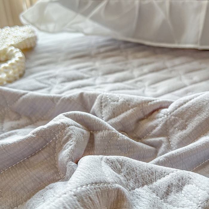 91家纺网 家纺一手货源 找家纺 麒豆豆 2025新款优舒棉花边床笠-蜜糖熊 灰