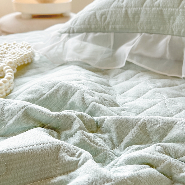 91家纺网 家纺一手货源 找家纺 麒豆豆 2025新款优舒棉花边床笠-蜜糖熊 绿