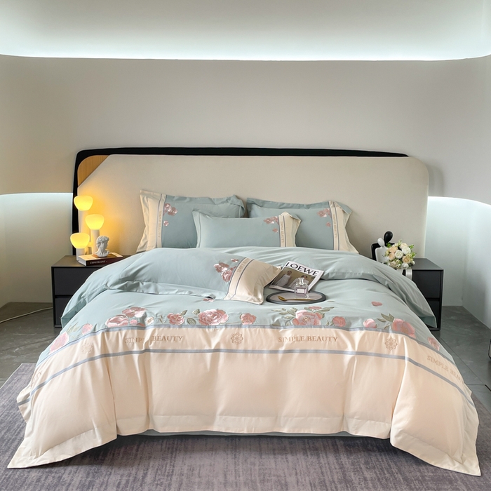 91家纺网 家纺一手货源 找家纺 （总）桃园 2025新款A类长绒棉纯棉不掉毛磨毛高端礼盒四件套-半亩花田