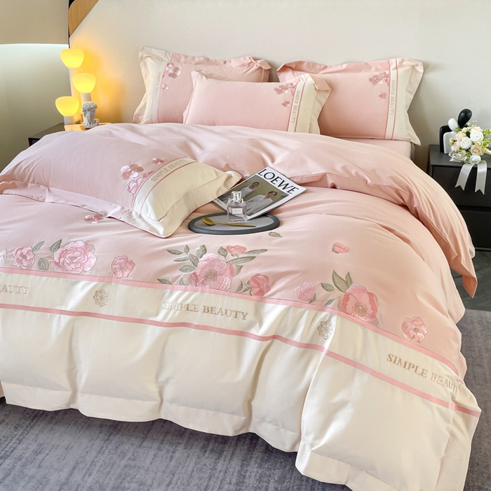 91家纺网 家纺一手货源 找家纺 （总）桃园 2025新款A类长绒棉纯棉不掉毛磨毛高端礼盒四件套-半亩花田