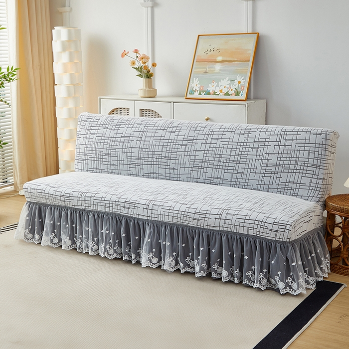 91家纺网 家纺一手货源 找家纺 丝绮鹿 2025新款裙边沙发床套 极简-灰