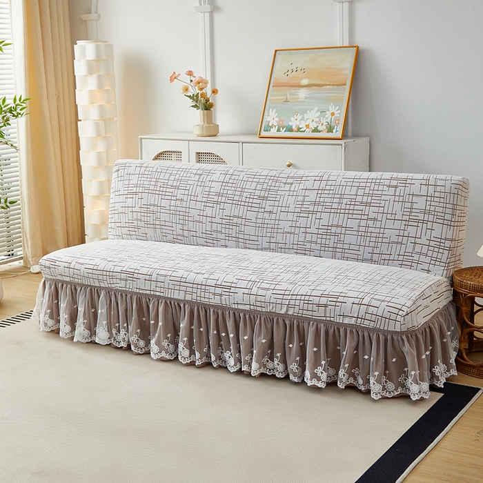 91家纺网 家纺一手货源 找家纺 丝绮鹿 2025新款裙边沙发床套 极简-咖