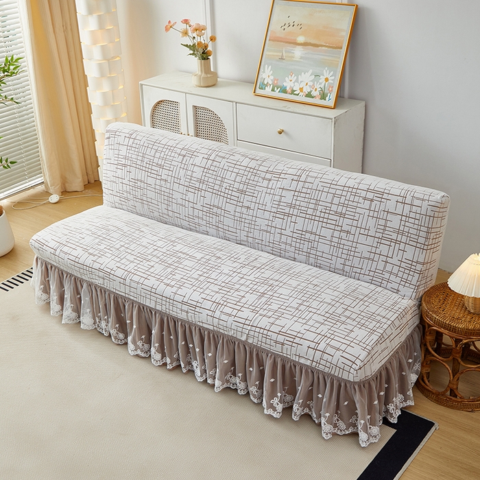 91家纺网 家纺一手货源 找家纺 丝绮鹿 2025新款裙边沙发床套 极简-咖