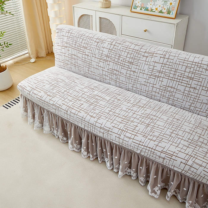 91家纺网 家纺一手货源 找家纺 丝绮鹿 2025新款裙边沙发床套 极简-咖