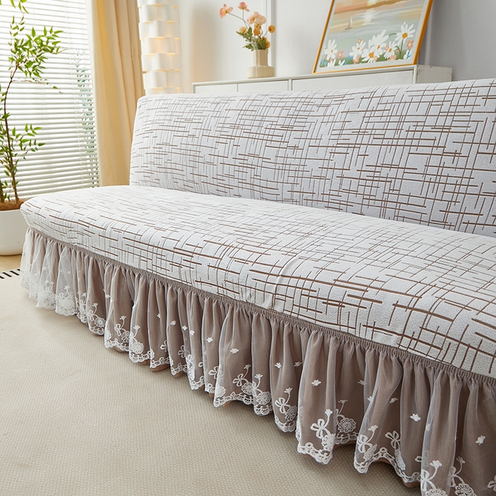 91家纺网 家纺一手货源 找家纺 丝绮鹿 2025新款裙边沙发床套 极简-咖