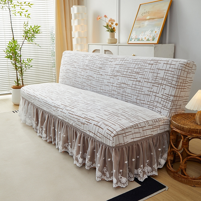 91家纺网 家纺一手货源 找家纺 丝绮鹿 2025新款裙边沙发床套 极简-咖